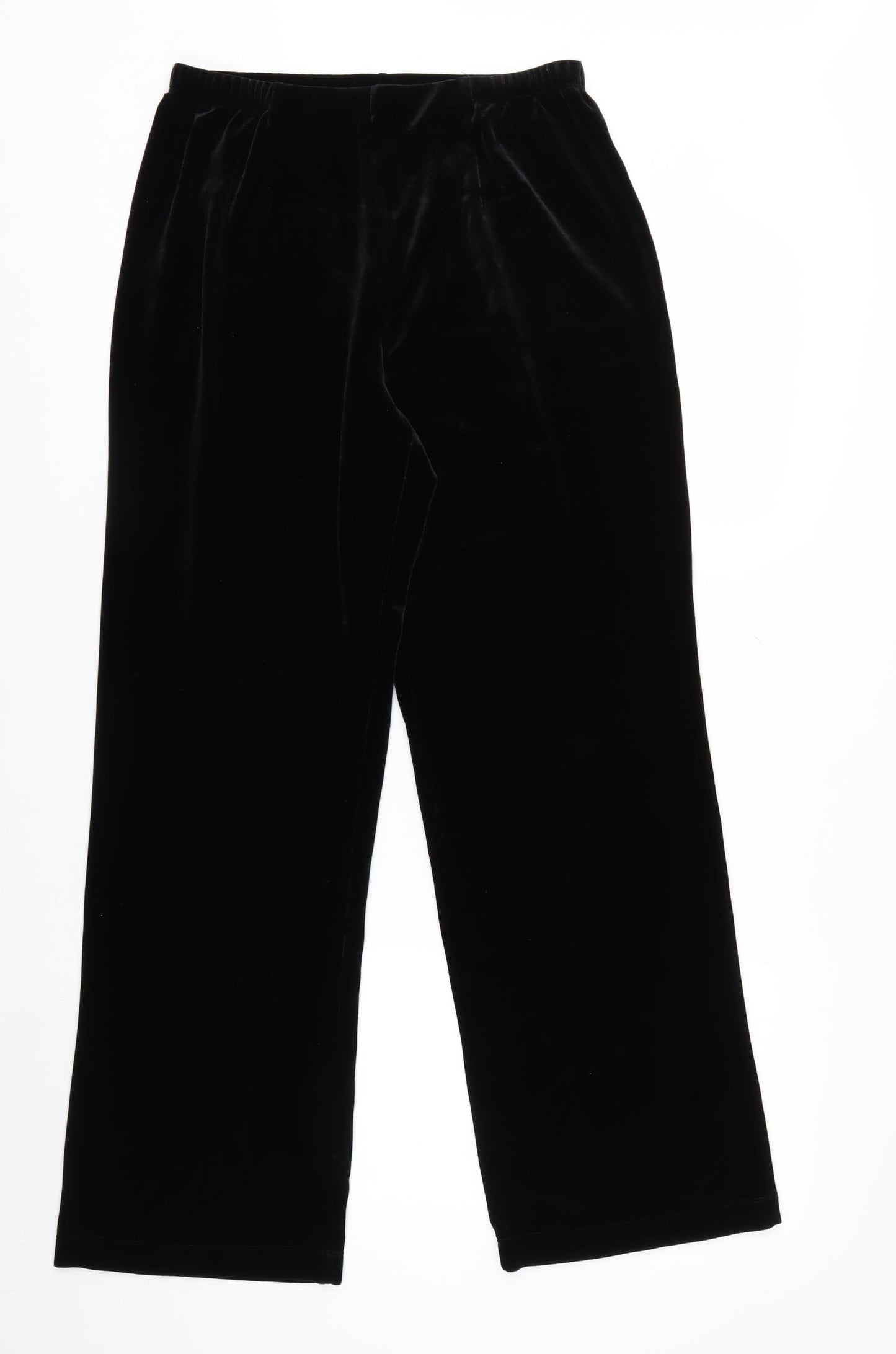 White Stag Women's Black Velvet Straight Leg Trousers Size M 8/10