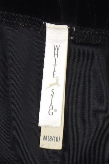 White Stag Women's Black Velvet Straight Leg Trousers Size M 8/10