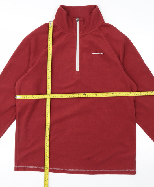 Craghoppers Mens Red 1/2 Zip Fleece Sweatshirt Size L Outdoor Pullover