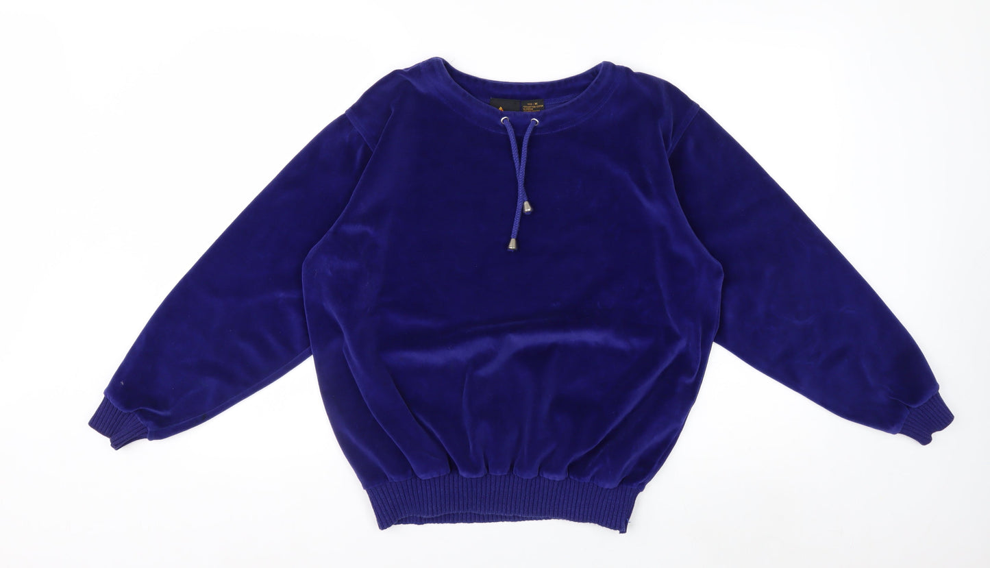 Lizsport Women's Purple Velour Pullover Sweatshirt Medium