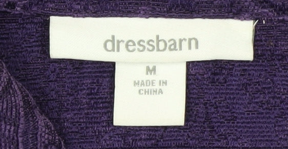 Dressbarn Women's Purple Zip Front Classic Jacket Size M Polyester Blend