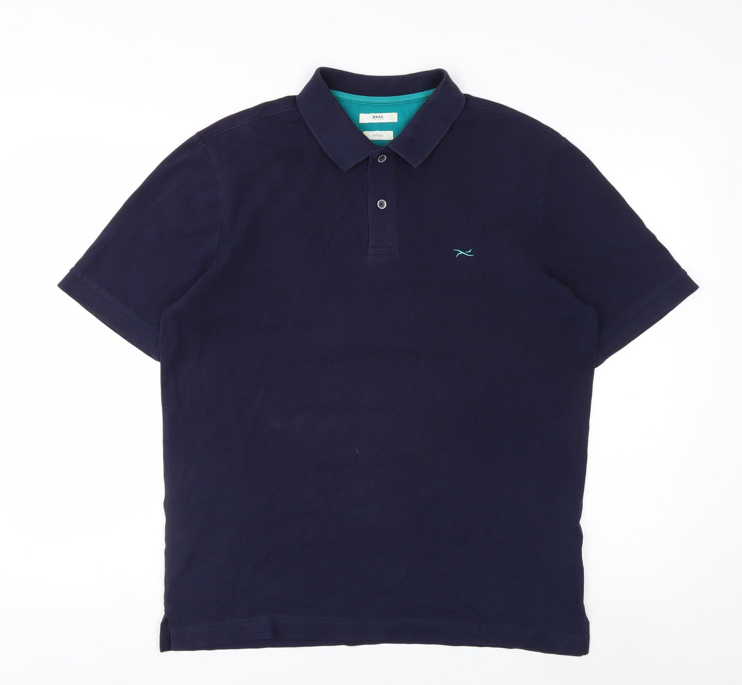Brax Men's Blue Hi-Flex Cotton Polo Shirt Size M