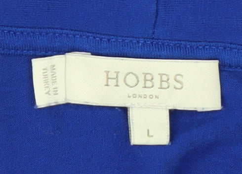 Hobbs Women Blue 3/4 Sleeve V-Neck Jersey Blouse Size L