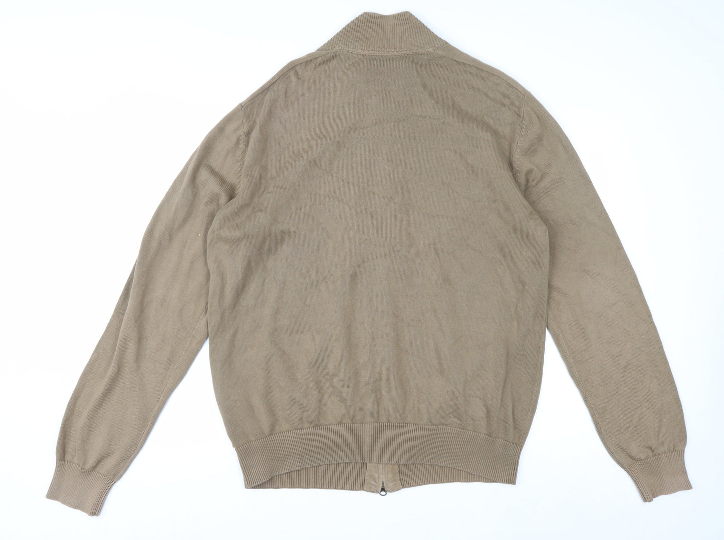 Timberland Men’s Beige Cotton Full Zip Jumper XL Regular Fit