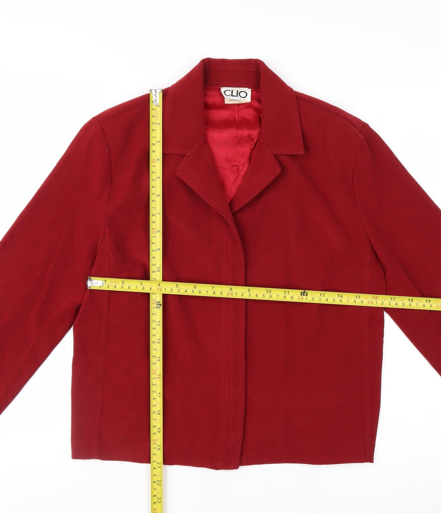 Clio Petites Women's Red Short Jacket Size S Petite Lined Polyester