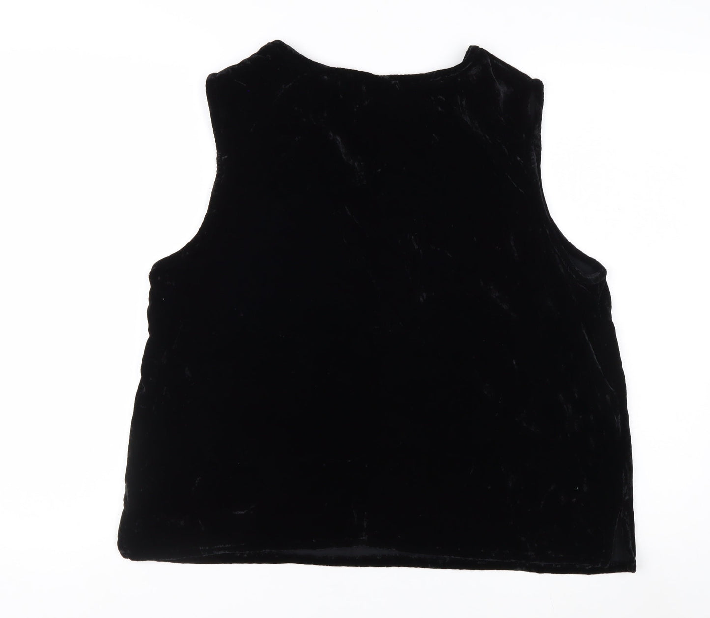 Coldwater Creek Women Black Velvet Sleeveless Tank Top 18 Plus