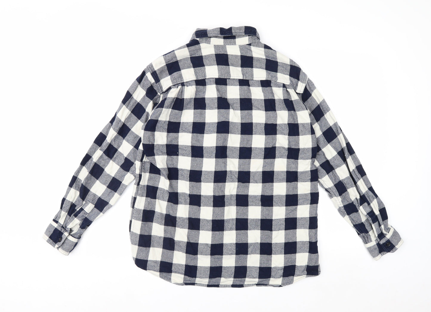 Uniqlo Men's Blue Check Flannel Button-Up Shirt Size L