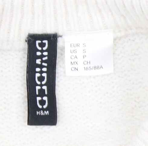 H&M Divided Women's Black & White Striped Knit Jumper Size 8