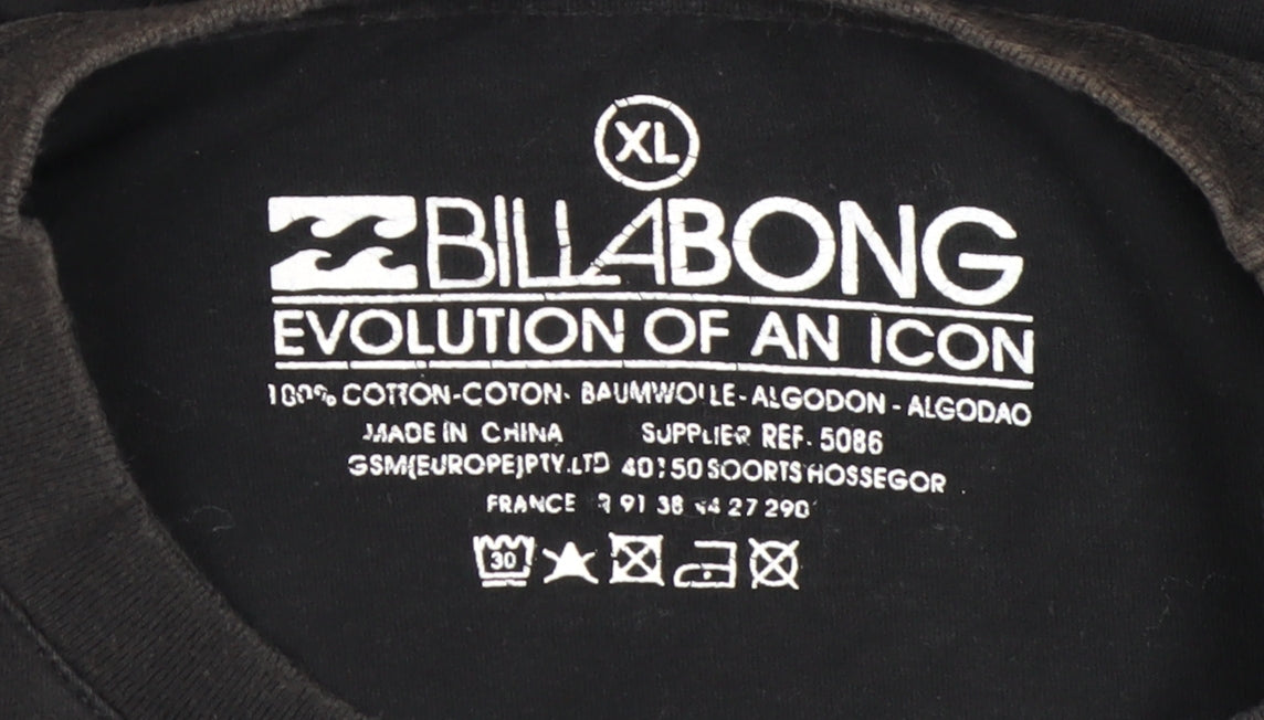 Billabong Men's Black XL Surf Logo Graphic Cotton T-Shirt