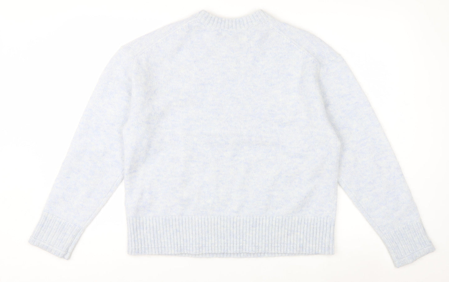 Marks and Spencer Jaeger Women's Blue Mohair Blend Crew Neck Jumper M