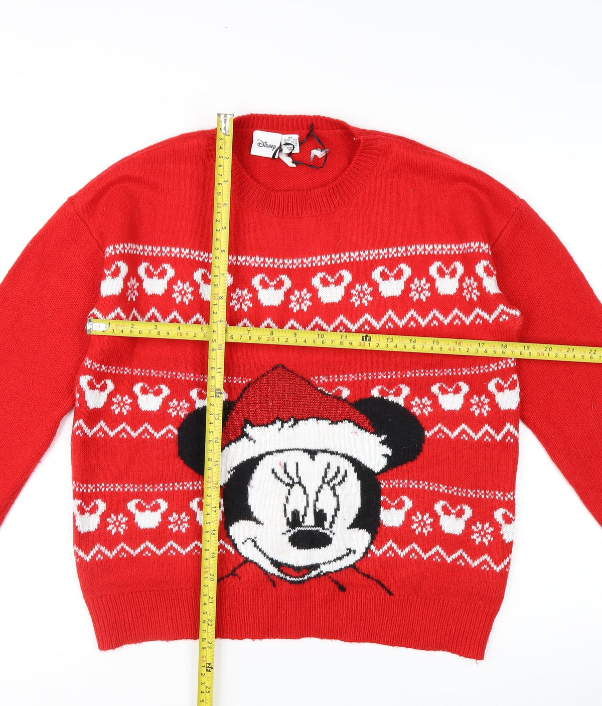 Disney Women Red Minnie Mouse Christmas Jumper XS