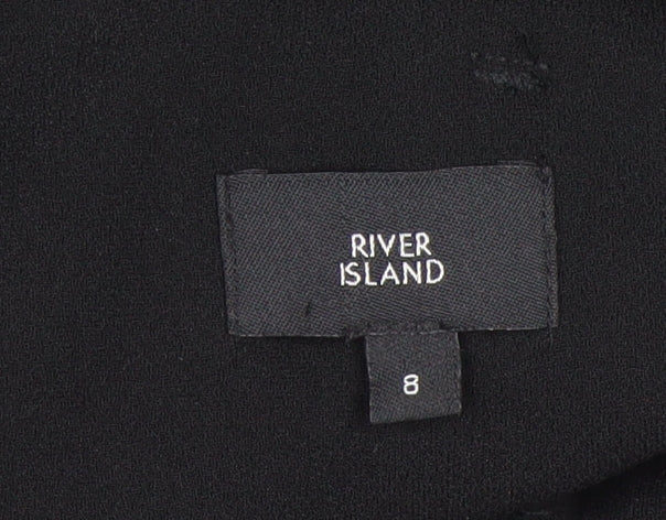 River Island Women’s Black Belted Culotte Trousers Size 8 Wide-Leg