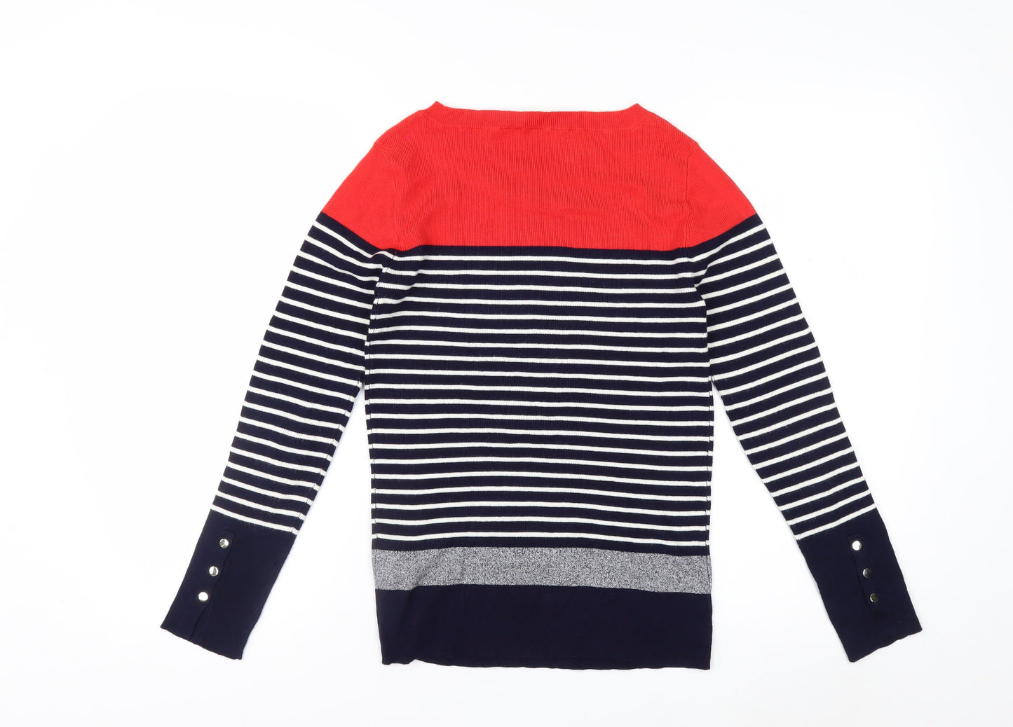 Oasis Women's Multicoloured Striped Boat Neck Knit Jumper Size S