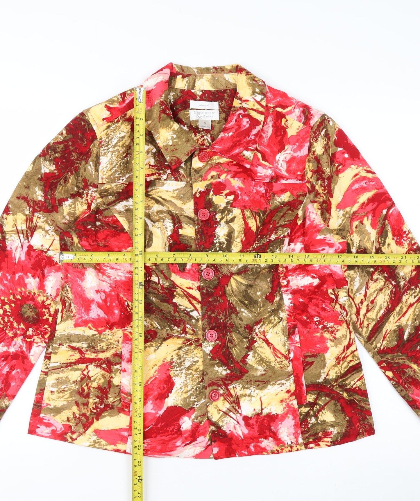Christopher & Banks Women's Multicoloured Floral Cotton Stretch Jacket M