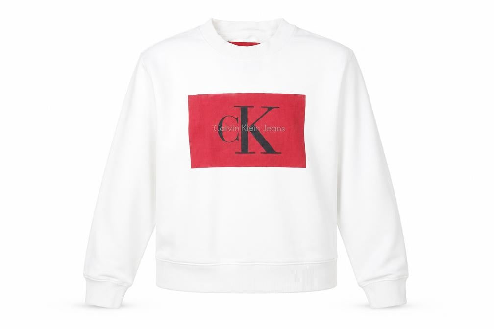 Calvin Klein Jeans Women's White Logo Sweatshirt Size L