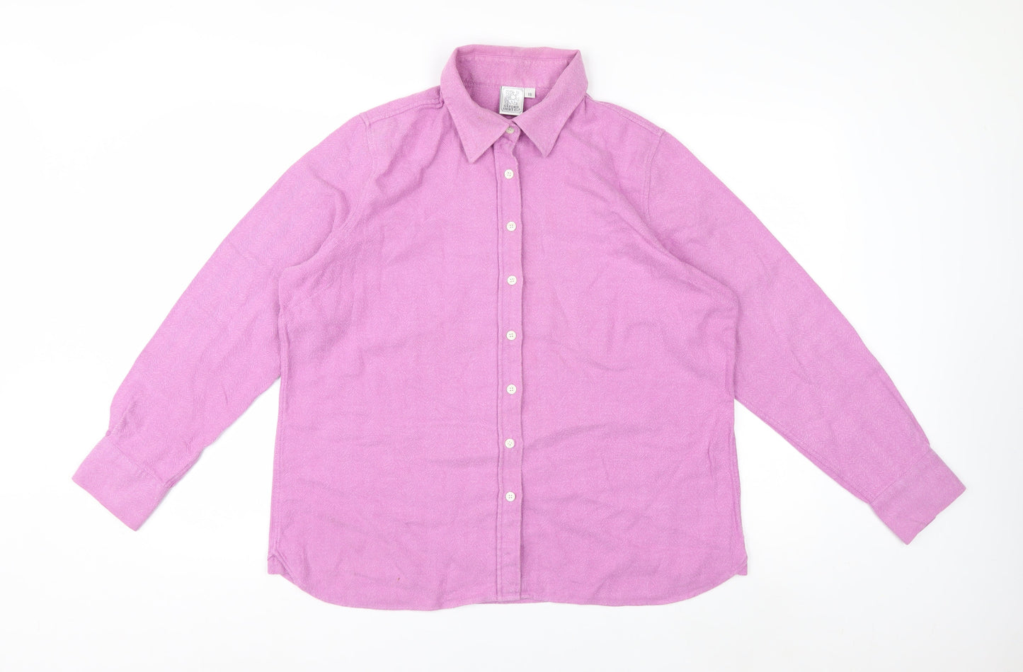 Oxford Shirt Co. Women's Pink Cotton Button-Up Shirt Size 18 Long Sleeve