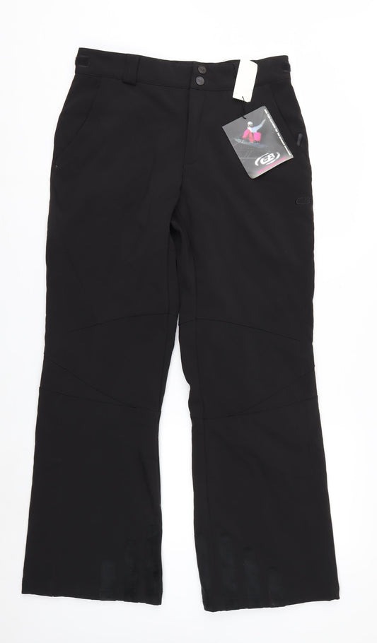 CB Sports Women's Black Softshell Snow Pants Size M Winter Ski Trousers