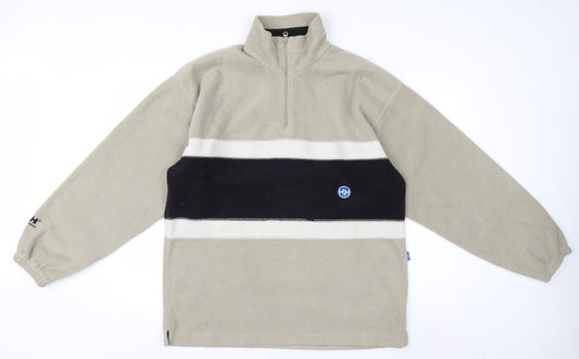 Helly Hansen Men’s Beige Fleece Sweatshirt M 1/4 Zip Outdoor Pullover