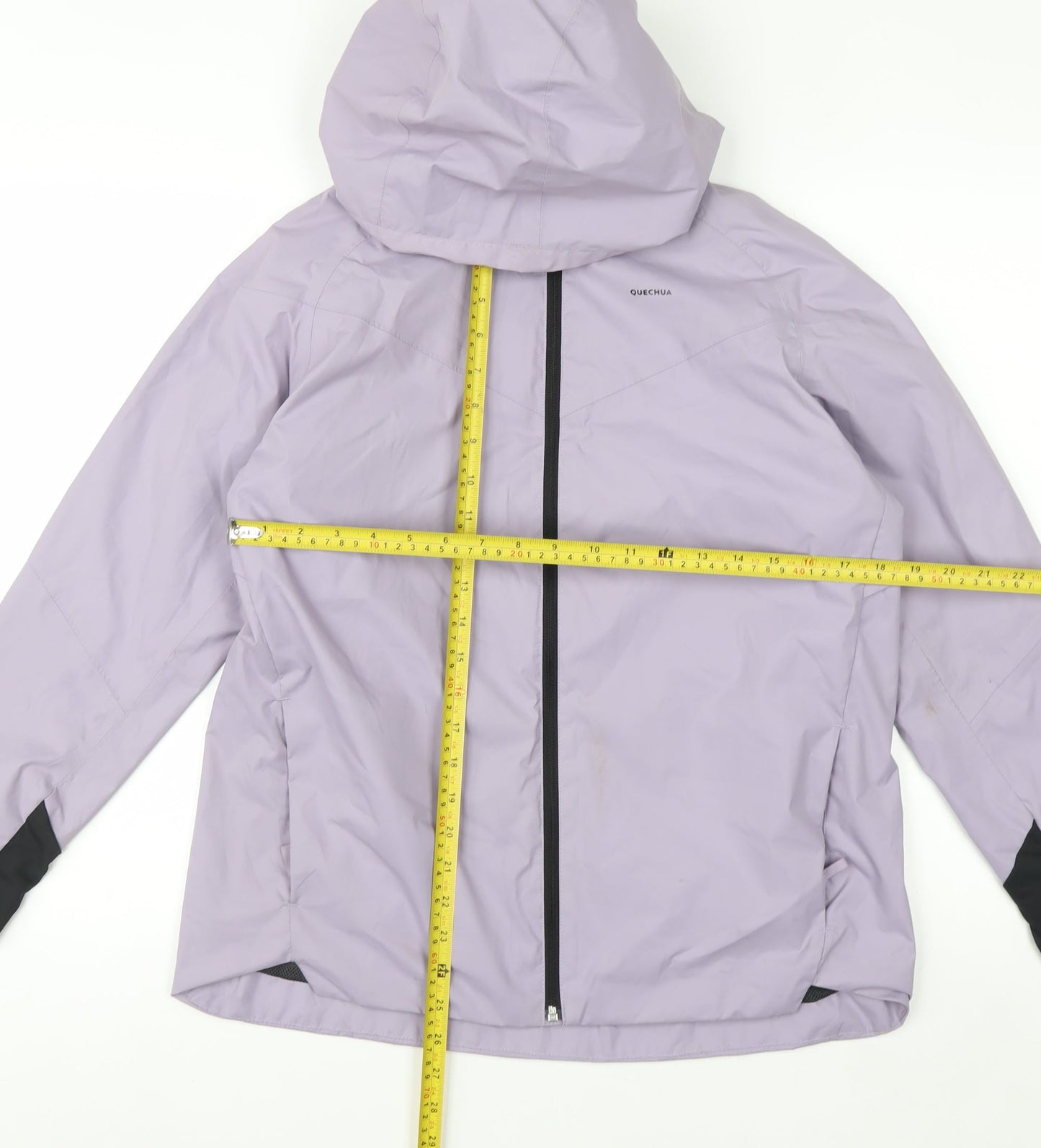 Quechua Teens Purple Waterproof Hooded Rain Jacket Size 14