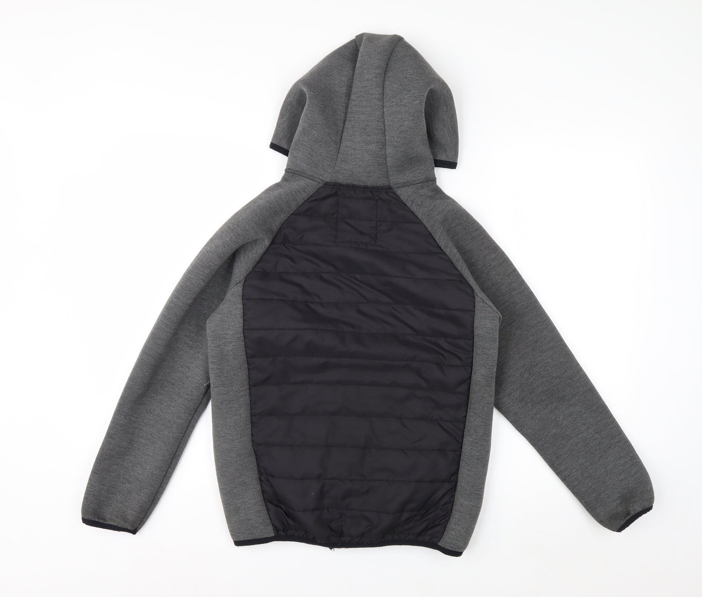 Jack & Jones Boys Grey Hooded Puffer Jacket Size 152 Full Zip
