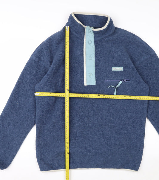Columbia Men's Blue Fleece Henley Sweatshirt Size M Outdoor Pullover