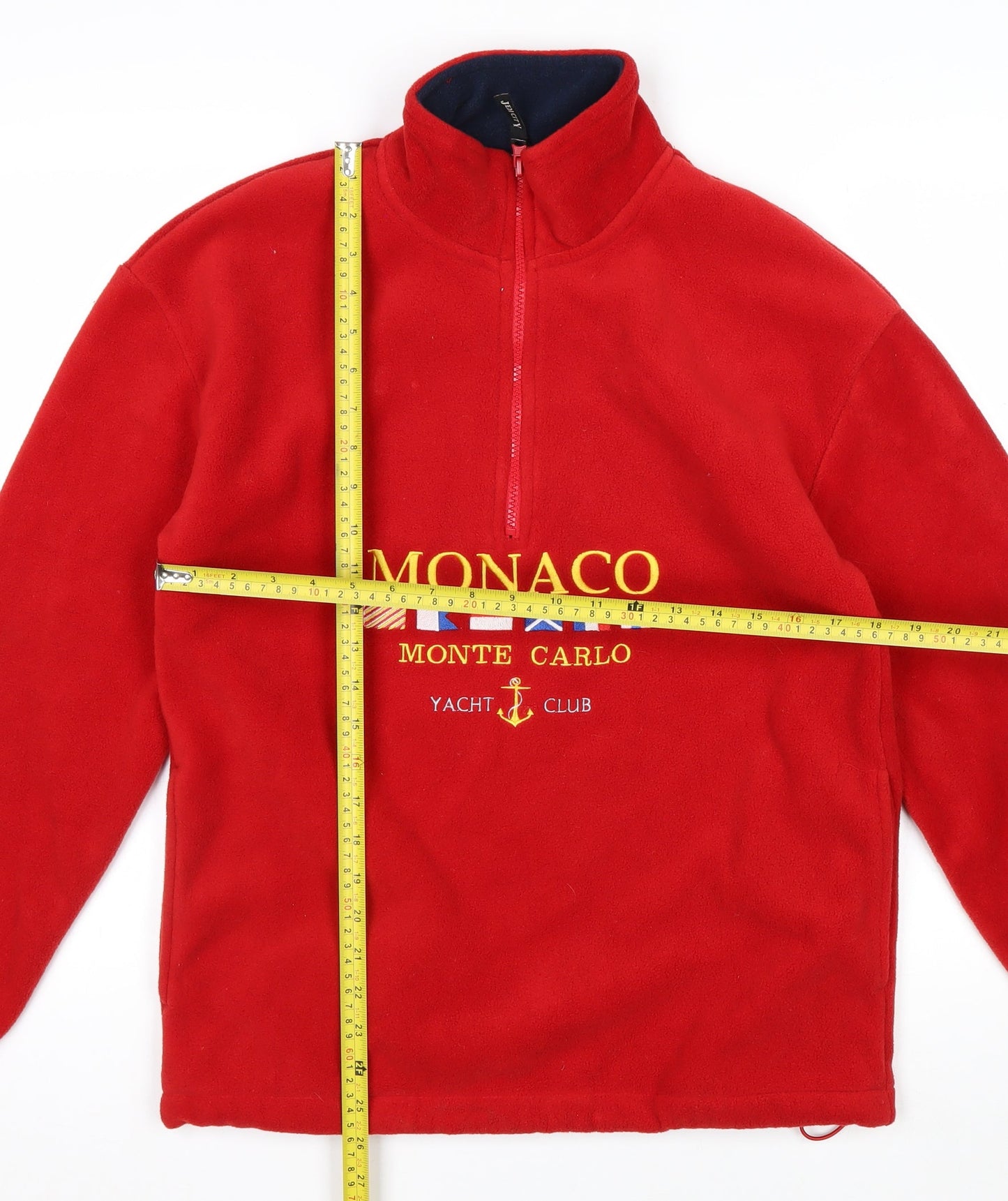 Jem City Men's Red Fleece 1/4 Zip Pullover Sweatshirt Small
