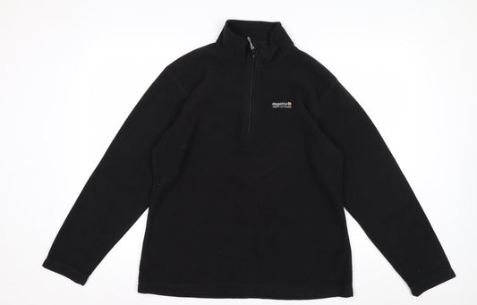 Regatta Women's Black Fleece Pullover Sweatshirt Size 16 1/2 Zip Outdoor
