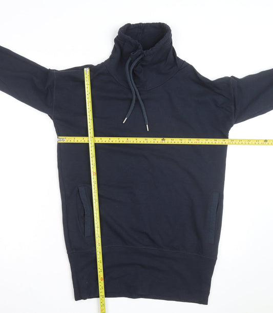 BAM Women's Navy Drawstring Cowl Neck Pullover Hoodie Size 10