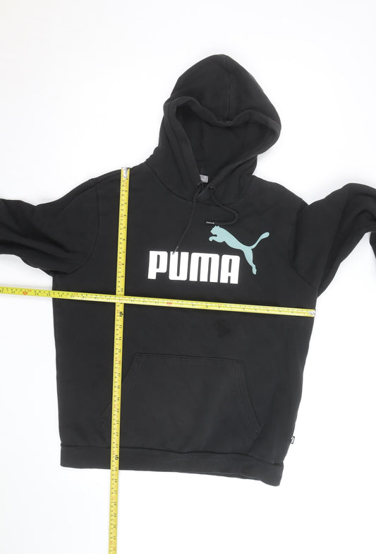 Puma Men's Black Pullover Hoodie M Graphic Logo Casual Wear