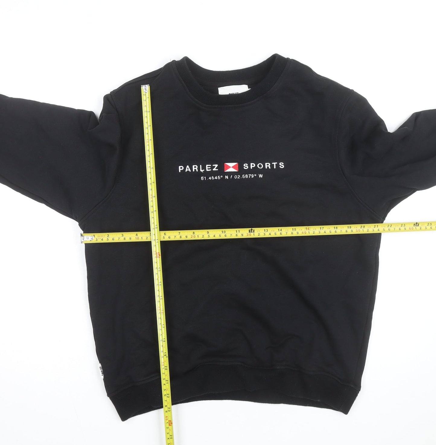 Parlez Men's Black Medium Crew Neck Pullover Sweatshirt