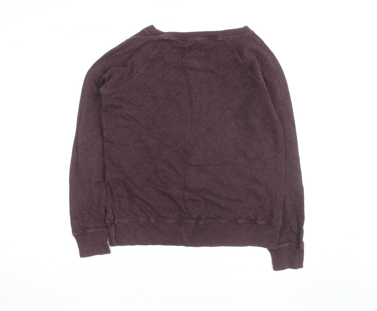 Jack Wills Womens Burgundy Crew Neck Sweatshirt UK 10 Cotton Blend