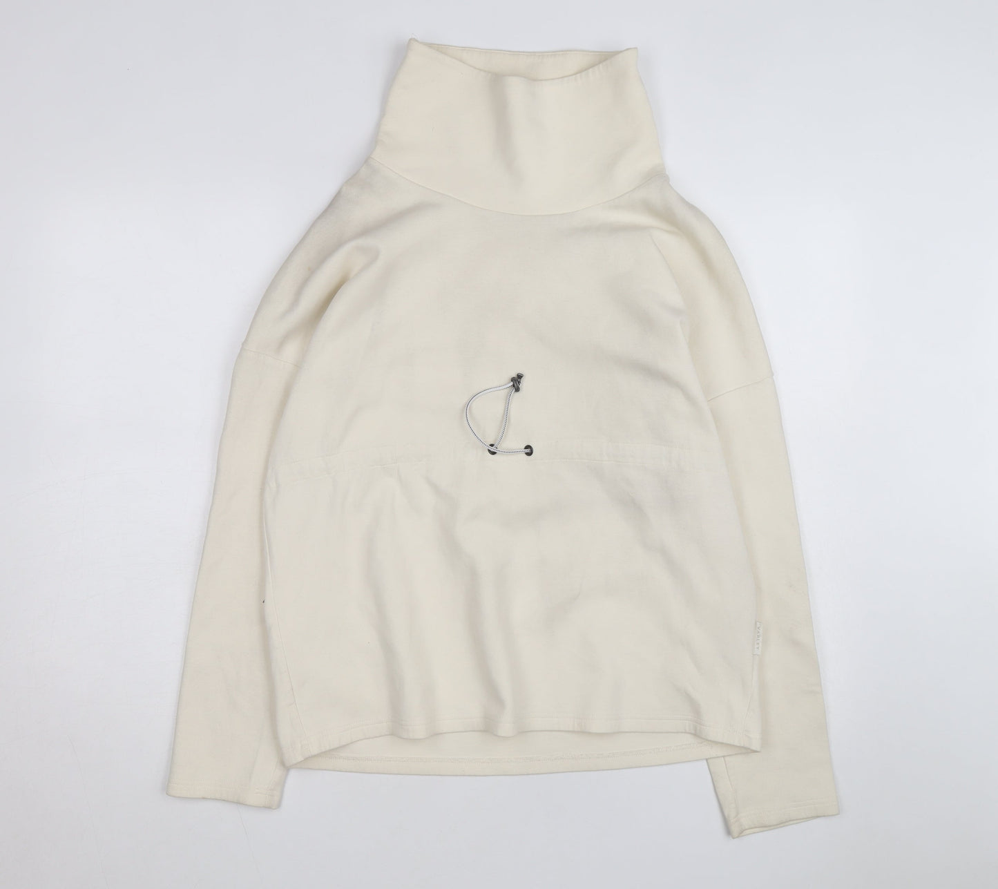 Varley Unisex Ivory High Neck Pullover Sweatshirt XS Relaxed Fit