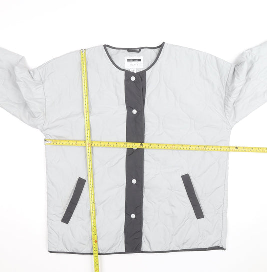 Noisy May Unisex Grey Quilted Mid-Length Lightweight Jacket M