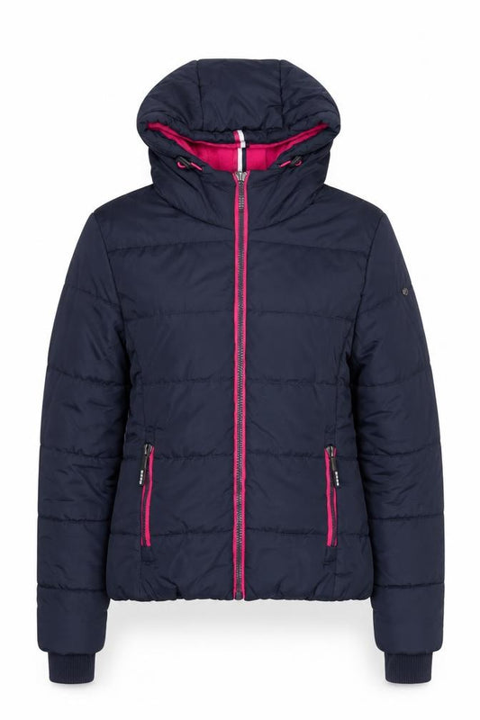 Superdry Women's Blue Hooded Puffer Jacket Size S Winter Coat