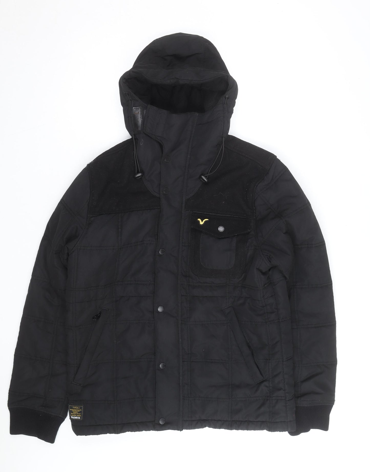 Voi Jeans Co. Men's Black XL Hooded Puffer Jacket Winter Casual