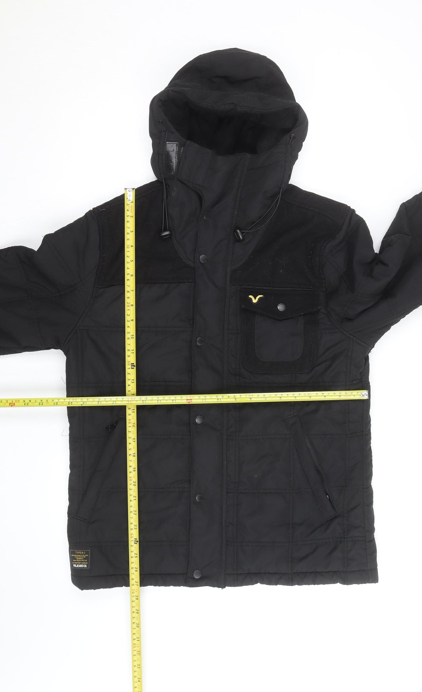 Voi Jeans Co. Men's Black XL Hooded Puffer Jacket Winter Casual