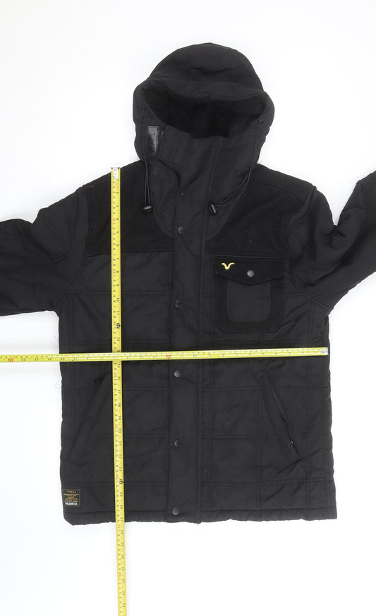 Voi Jeans Co. Men's Black XL Hooded Puffer Jacket Winter Casual