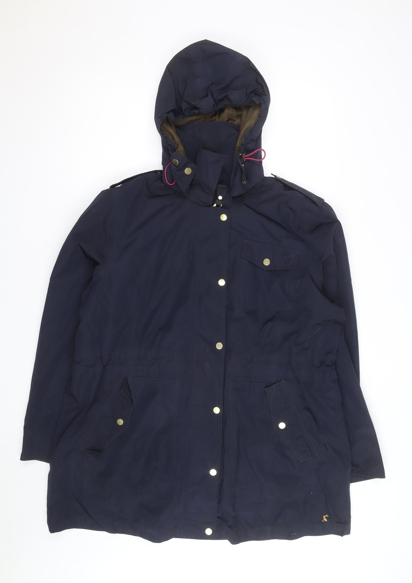 Joules Womens Blue Waterproof Hooded Rain Coat Size 14
