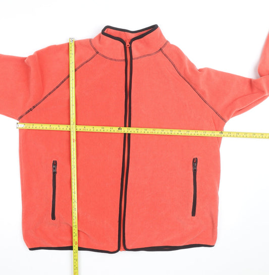 M&Co Women Orange Fleece Full Zip Jacket Size 18 Lightweight Activewear