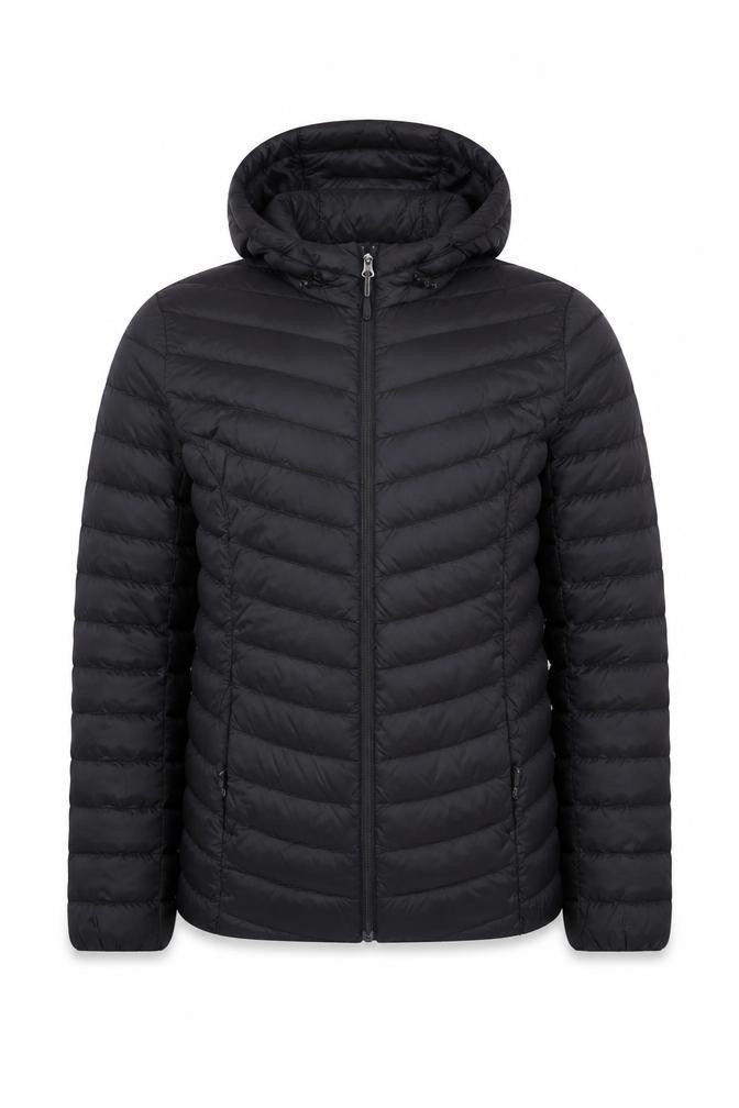 32 Degrees Men’s Black Lightweight Hooded Puffer Jacket Size S