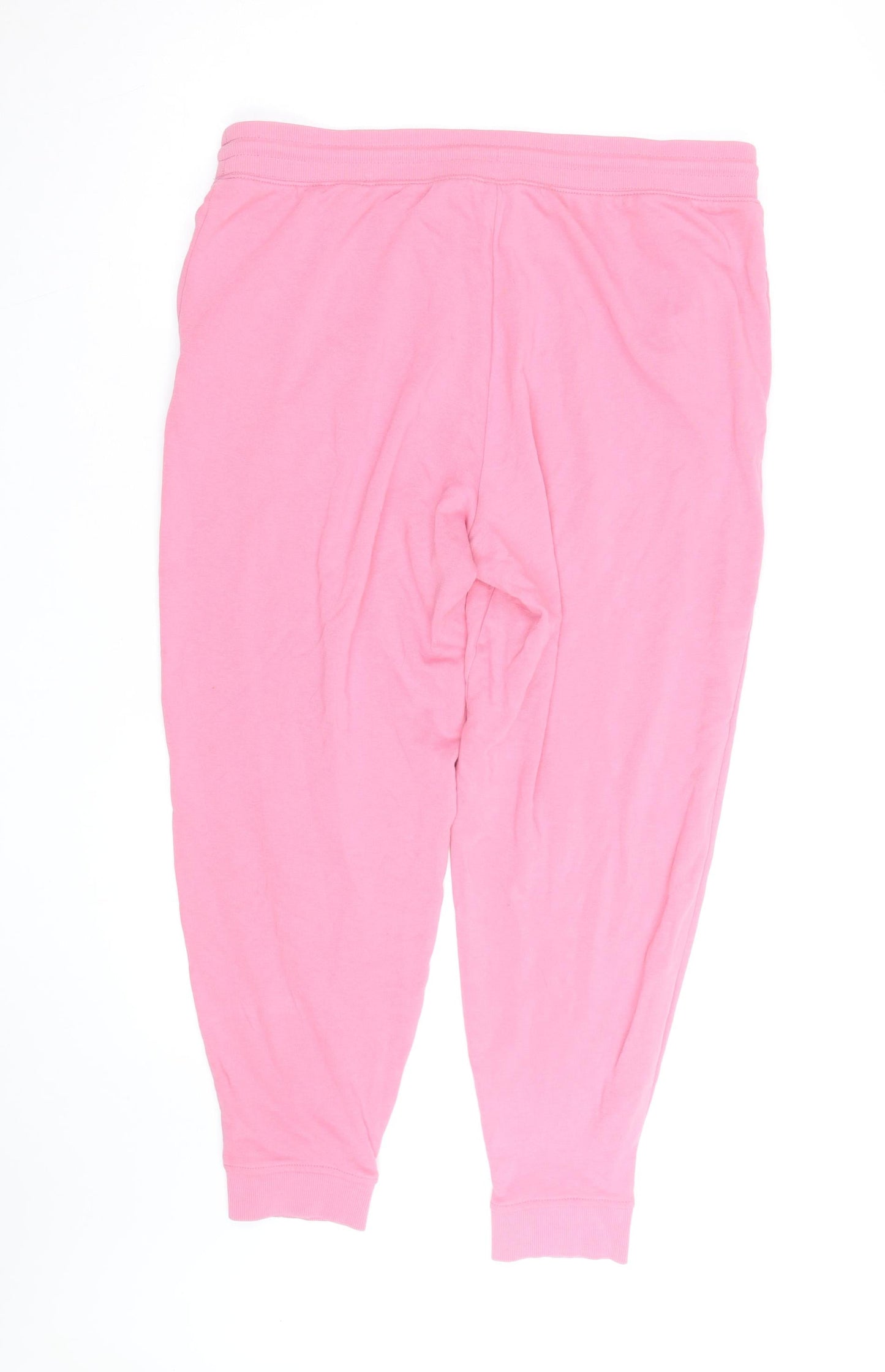 Marks and Spencer Women's Pink Cotton Jogger Trousers Size 18