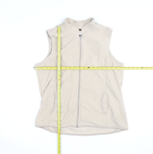 Store Twenty One Beige Fleece Sleeveless Full Zip Womens Jacket Size 14