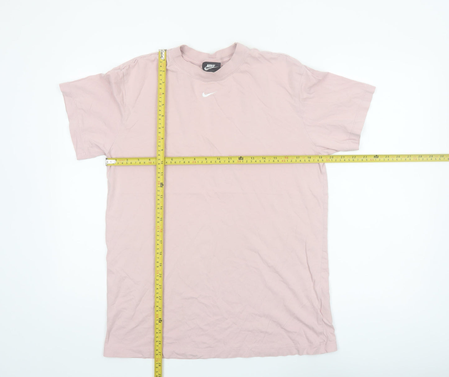 Nike Men's Pink Cotton Crew Neck Short Sleeve T-Shirt Size S