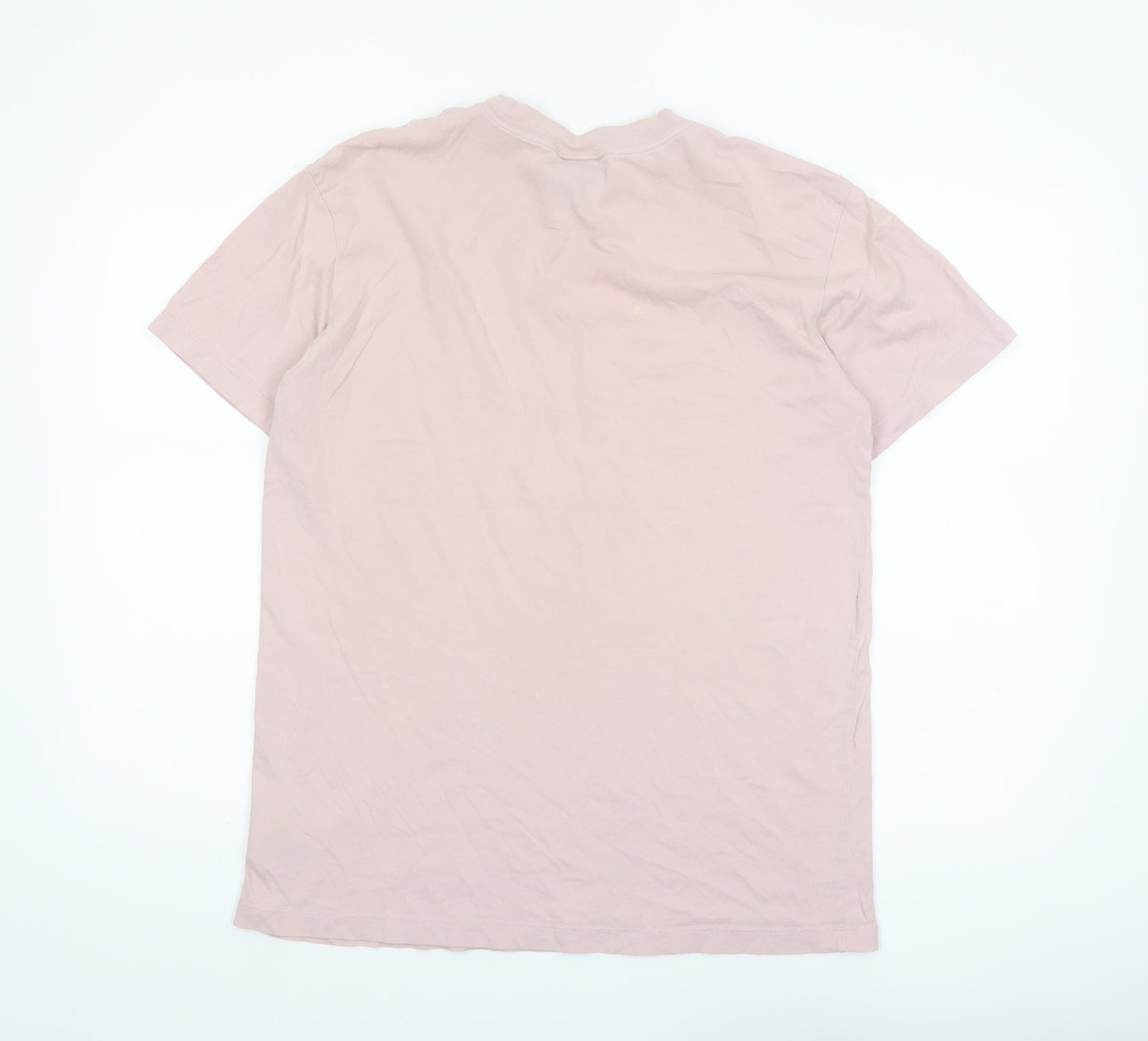 Nike Men's Pink Cotton Crew Neck Short Sleeve T-Shirt Size S