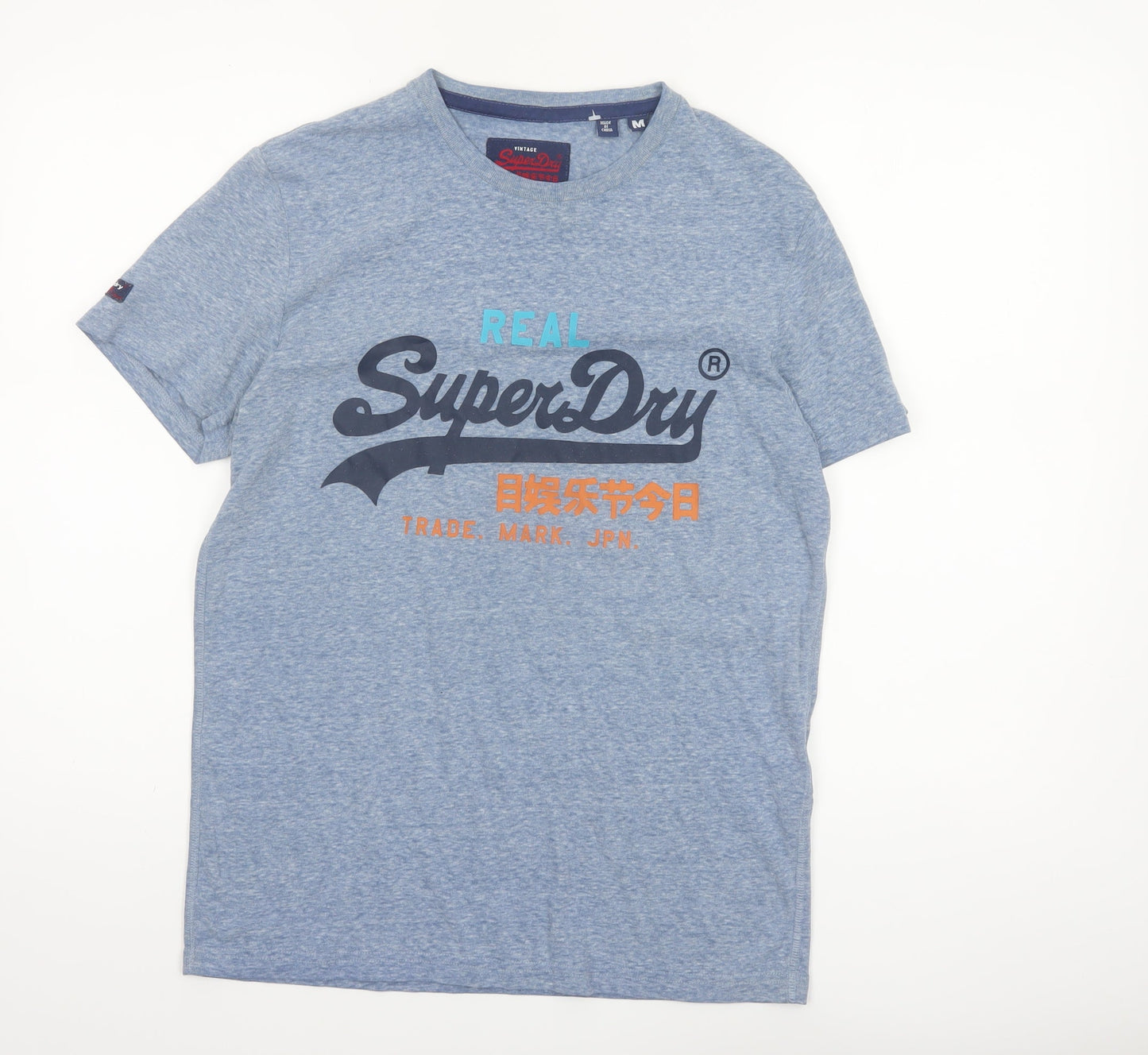 Superdry Men's Blue Graphic Print Crew Neck T-Shirt Size M