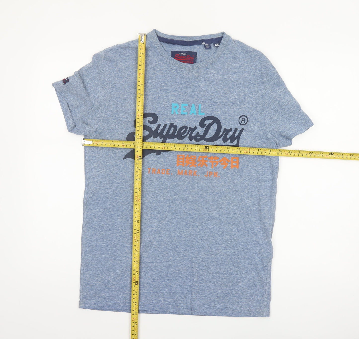 Superdry Men's Blue Graphic Print Crew Neck T-Shirt Size M