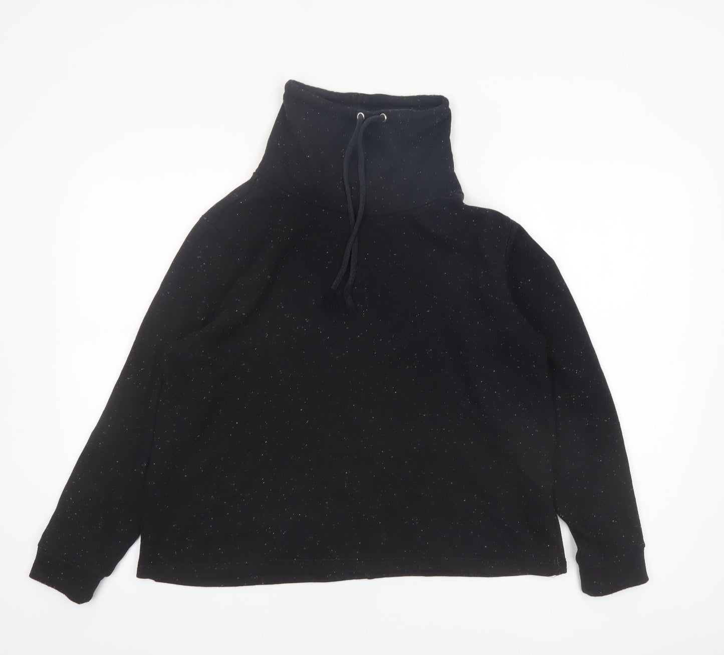 Marks and Spencer Womens Black Size 16 Funnel Neck Pullover Hoodie