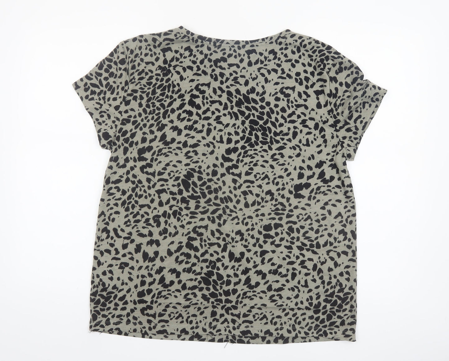 Marks and Spencer Women's Green Animal Print Jersey T-Shirt Size 12