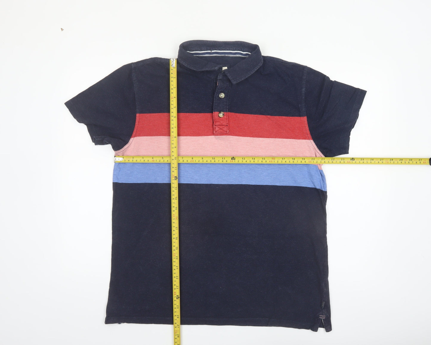 Fat Face Mens Multicoloured Stripe Cotton Polo Shirt L
