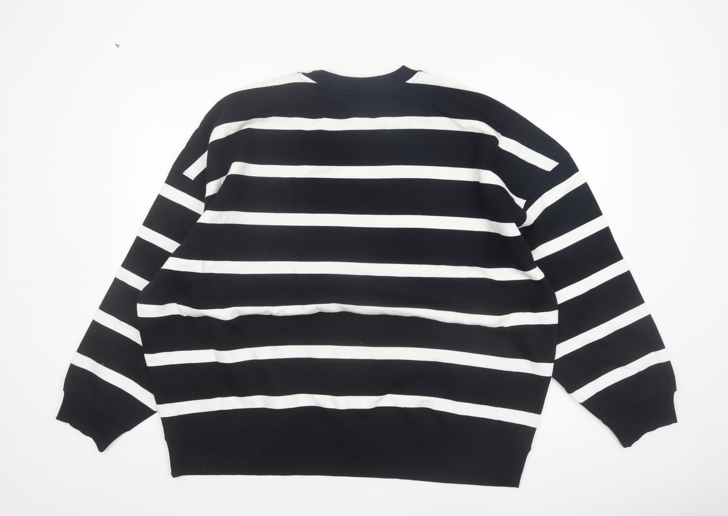 Marks and Spencer Women Black White Stripe Pullover Sweatshirt XL